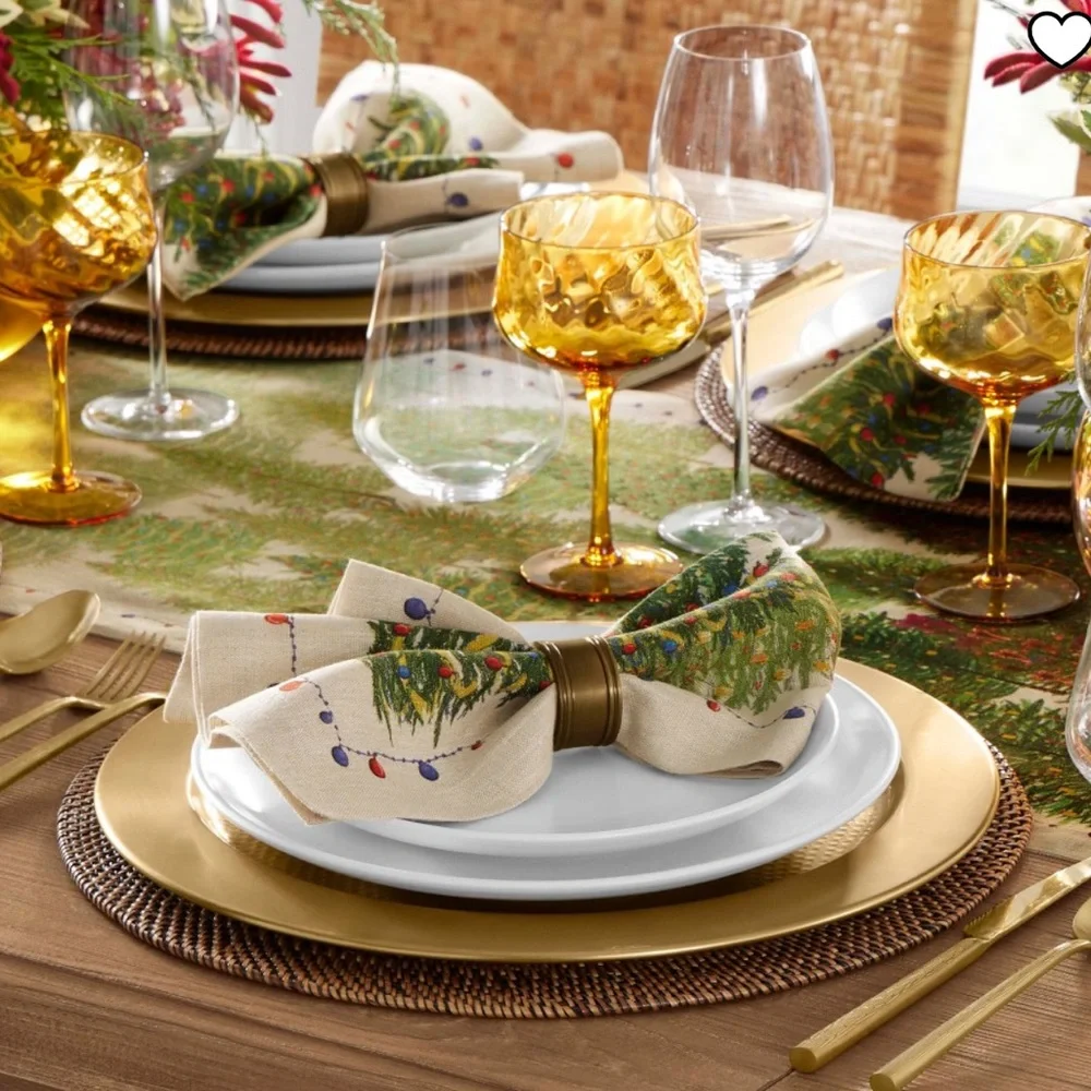 Williams Sonoma Holiday Forest Table Runner Made in Italy 16” x 108” NWT